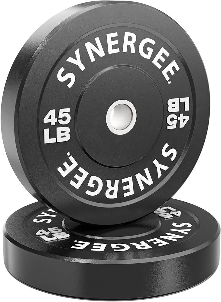 Synergee Bumper Plates – Durable Olympic Weight Plates, Low-Bounce Rubber for Strength Training... | Amazon (US)
