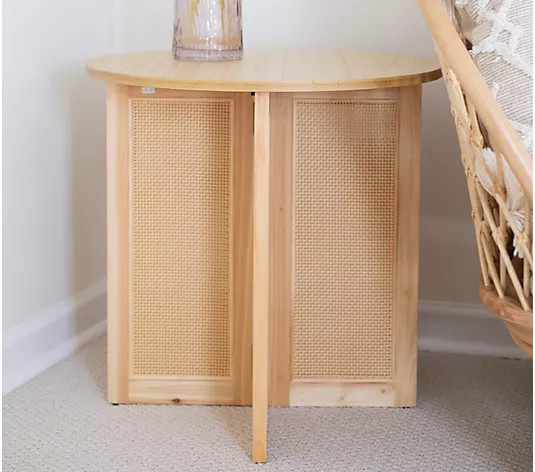 "As Is" 22" Side Table with Faux Cane Detail by Lauren McBride - QVC.com | QVC