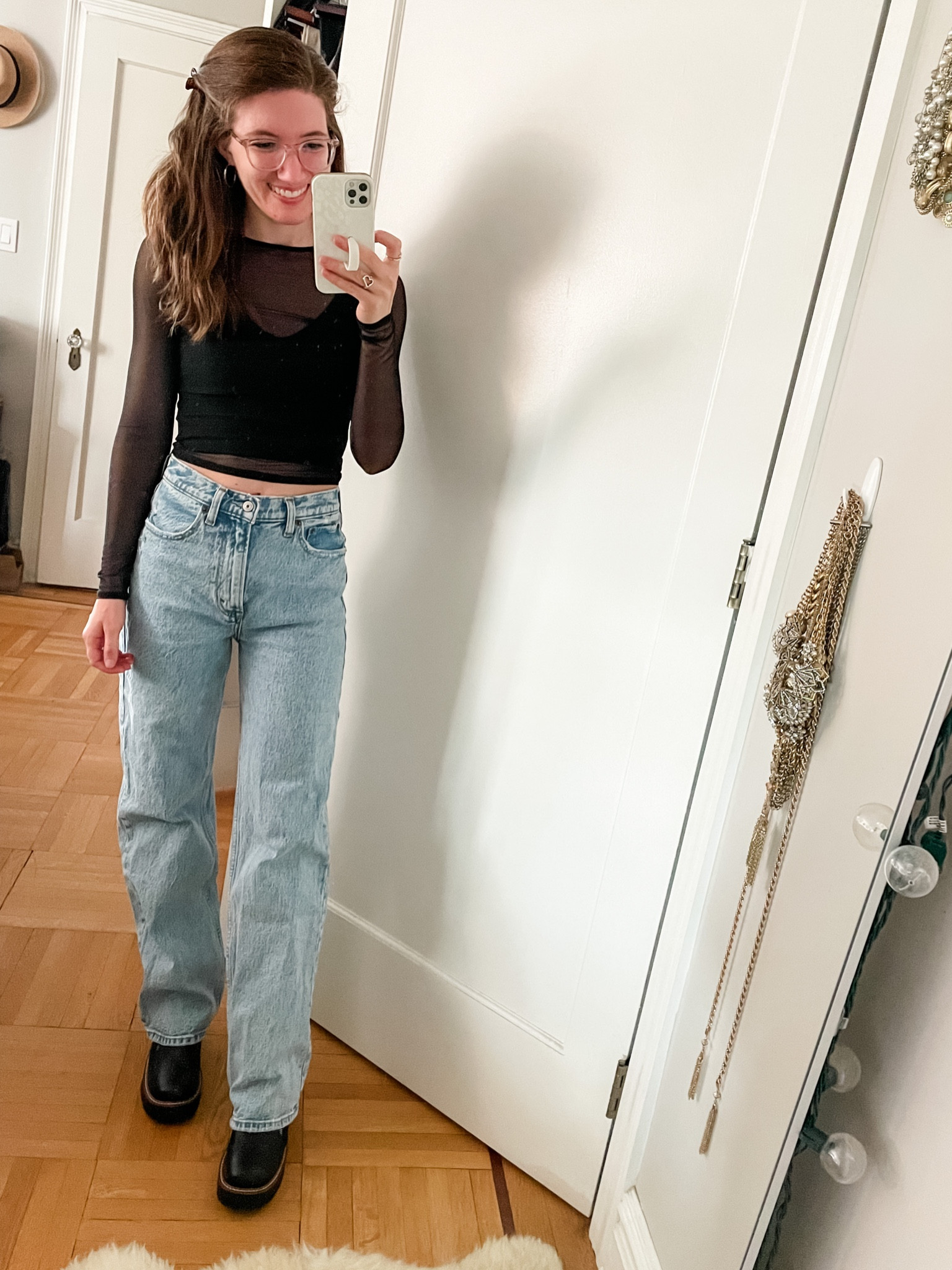 Sheer top: TTS, if between go up 
Tank underneath: TTS
Jeans:: I sized up 1, wearing the regular length
Boots: TTS. SO comfortable 

#LTKsalealert #LTKSeasonal #LTKfindsunder100