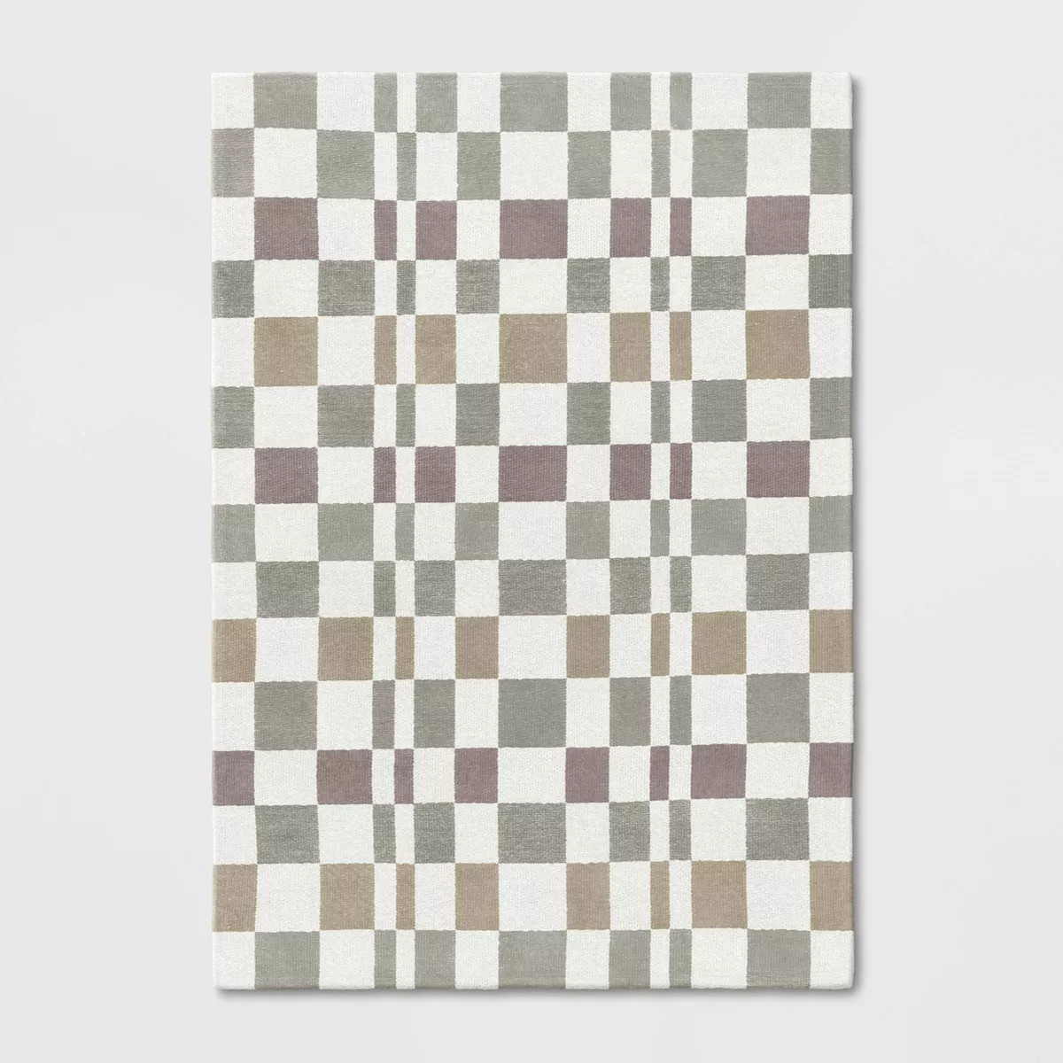 Checkered Woven Flatweave Area Rug White - Threshold™ | Target