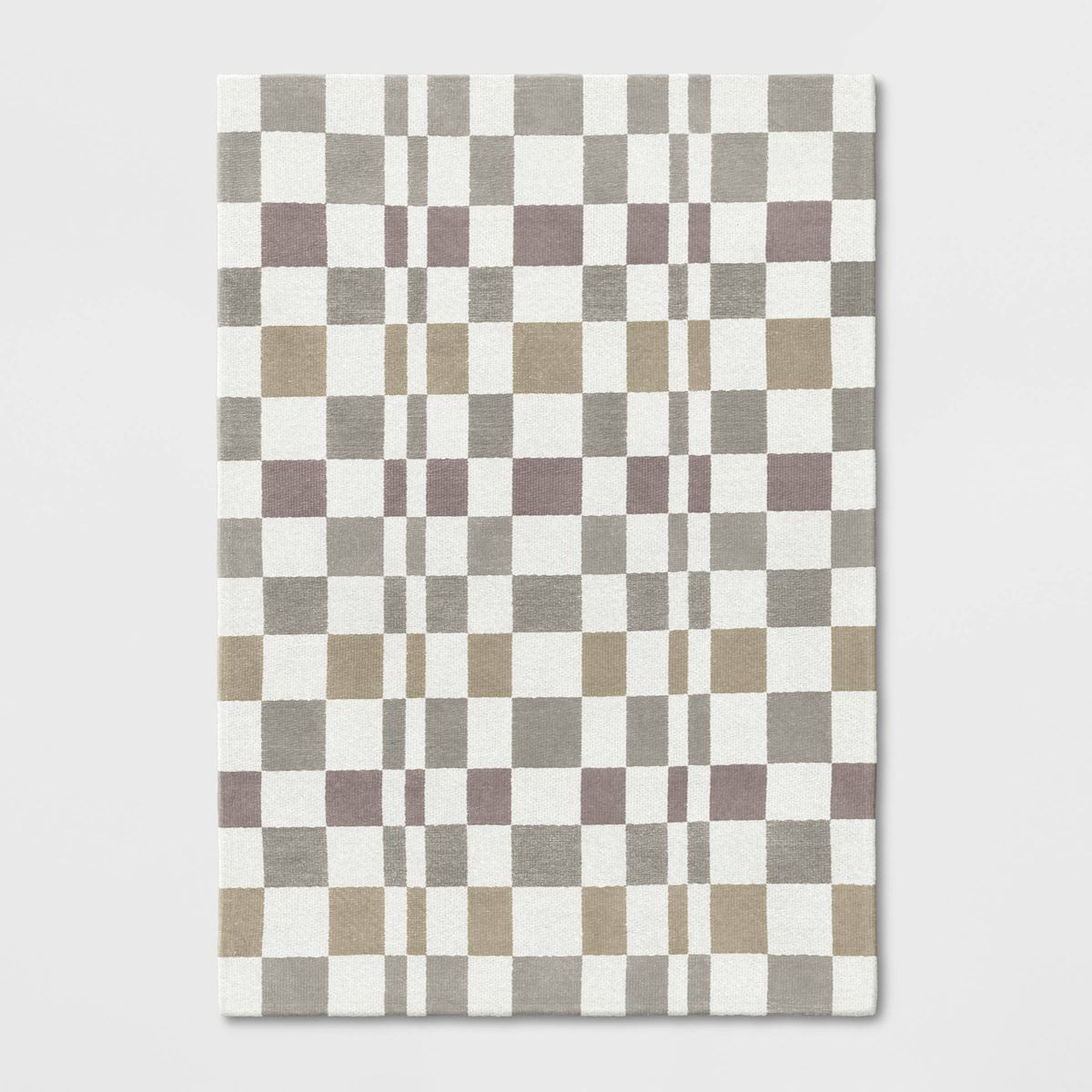 5'x7' Checkered Woven Flatweave Area Rug White - Threshold™ | Target
