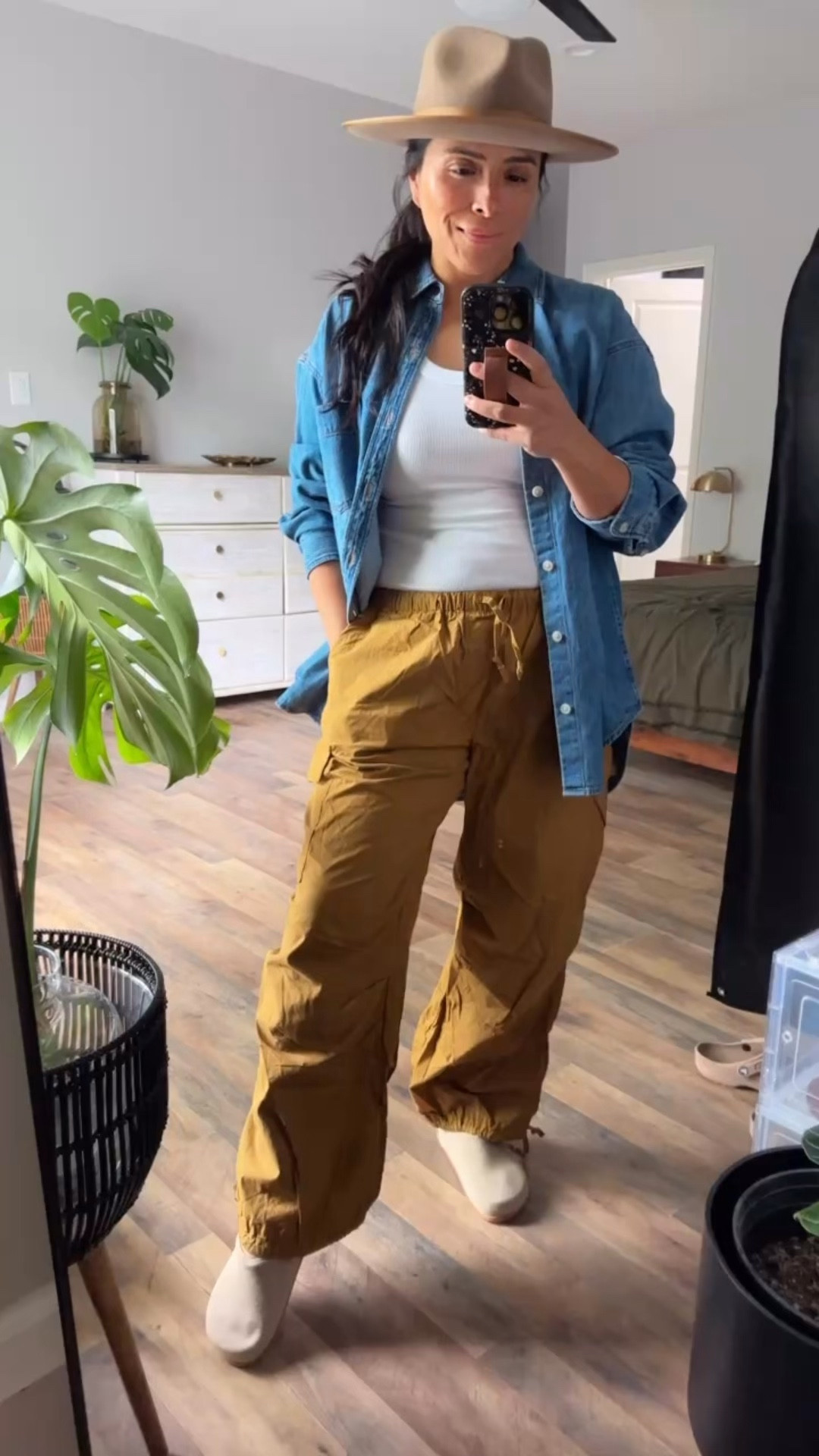 Parachute pants from Anthro! So comfortable and perfect to dress up or down.

@Aritzia the 80’s comfy denim shirt 
@rothys clogs 

Parachute pants 
Midsize style 
Summer outfit

#LTKmomlife #LTKMidsize #LTKOver40