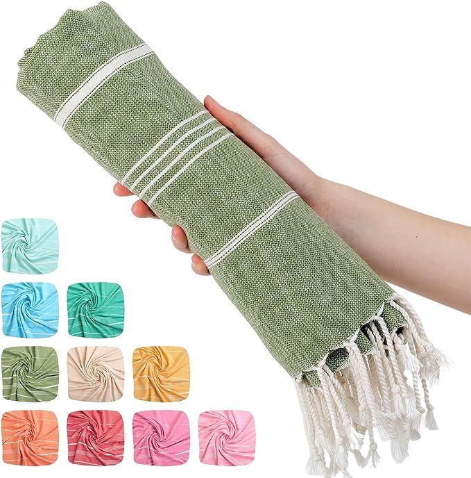 Pamuklu Cloud Turkish Beach Towels and Mats - Pure Cotton, Oversized Sand Proof Soft Towel, Quick... | Amazon (US)