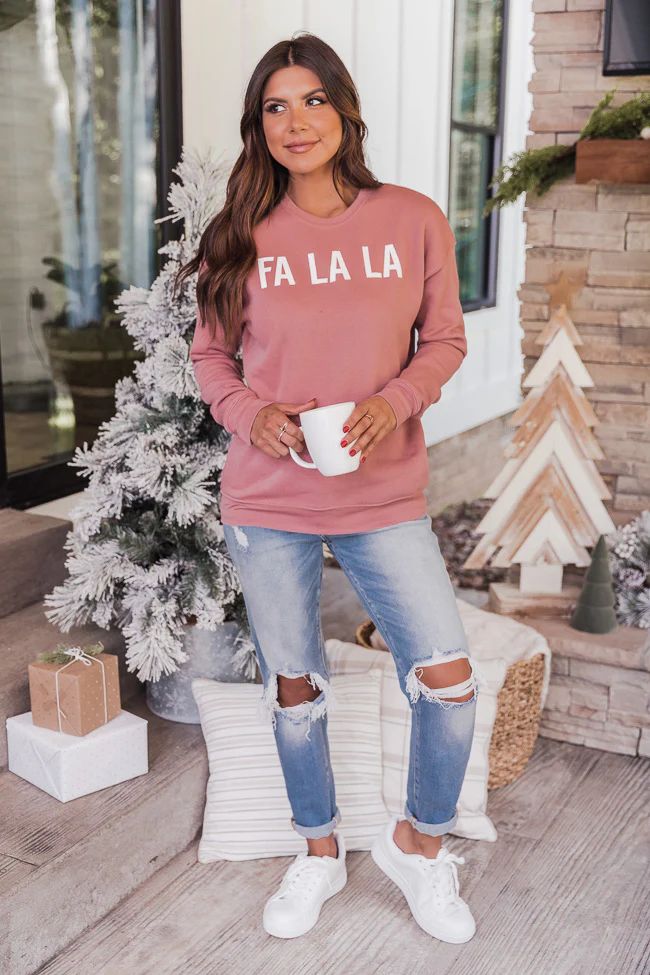 Fa La La Mauve Graphic Sweatshirt | The Pink Lily Boutique
