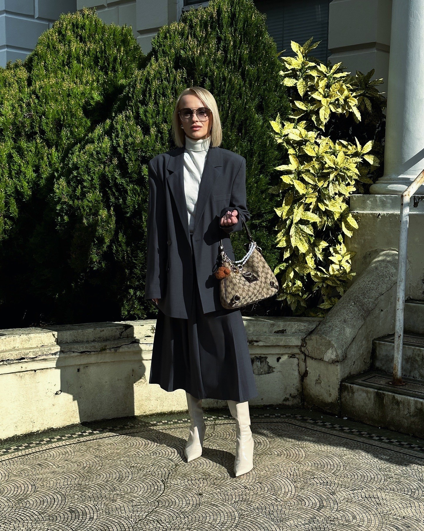 Early spring outfit 

Glas Eyewear sunglasses, Zara ecru highneck, Rita Ora limited edition grey skirt suit, Gucci bag, Zara ecru boots



#LTKeurope #LTKuk #LTKspring