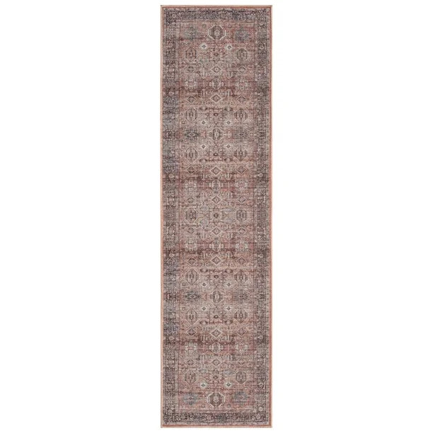 Everwash Callaghan Eve Southwestern Geometric Machine Washable Area Rug 1'11"x7'2", Rust - Walmar... | Walmart (US)