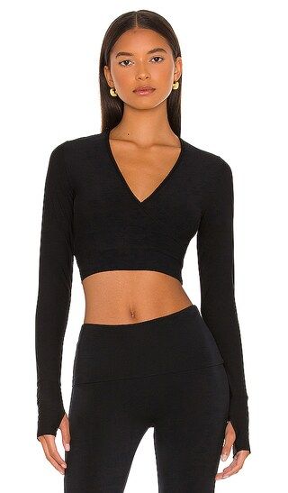 Butter Wrap Top in Black | Revolve Clothing (Global)