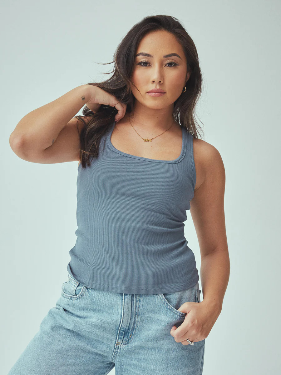 Bamboo Scoop Neck Brami Tank (Full Length) | Klassy