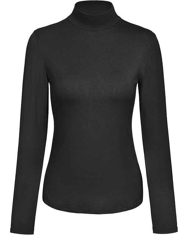 Kindcall Womens Slim Fitted Mock Turtleneck Tops Long Sleeve Lightweight Base Layer Shirts | Amazon (US)