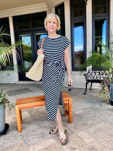 A casual striped dress is a must-have for summer and a stylish way to give a patriotic nod to Memorial Day. 

Midi styles are all the rage now; this is a beauty. This soft, stretchy striped dress is perfect for a casual Memorial Day weekend dinner with friends and a great thing to pack if you are going on vacation. 

I got this dress from LOFT and added these chic gold sandals and straw tote for the perfect summer look.


#LTKOver40 #LTKSeasonal