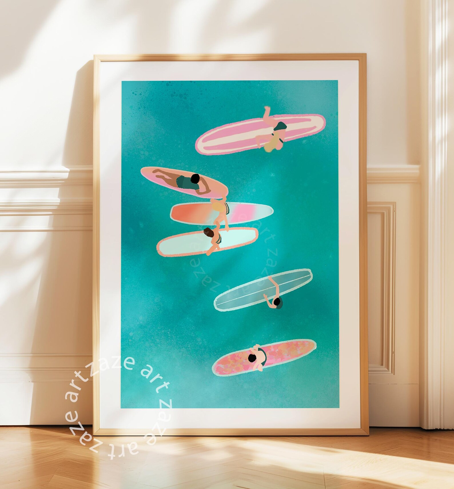 Surfing Wall Art, Above Bed Art, Beach Themed Decor, Surf Print, Ocean Print, Surfer Poster, Aest... | Etsy (US)