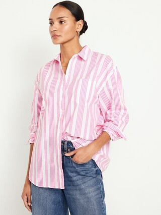 Oversized Button-Down Boyfriend Shirt | Old Navy (US)