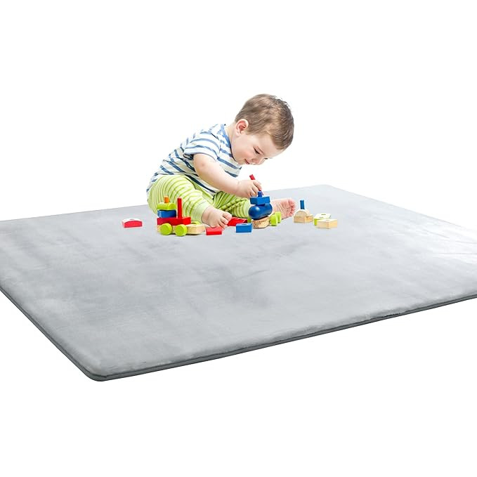 BALAPET Thick Memory Foam 50x50 Play Mat for Playpen, Super Soft Velvet Portable Baby Playpen Mat... | Amazon (US)