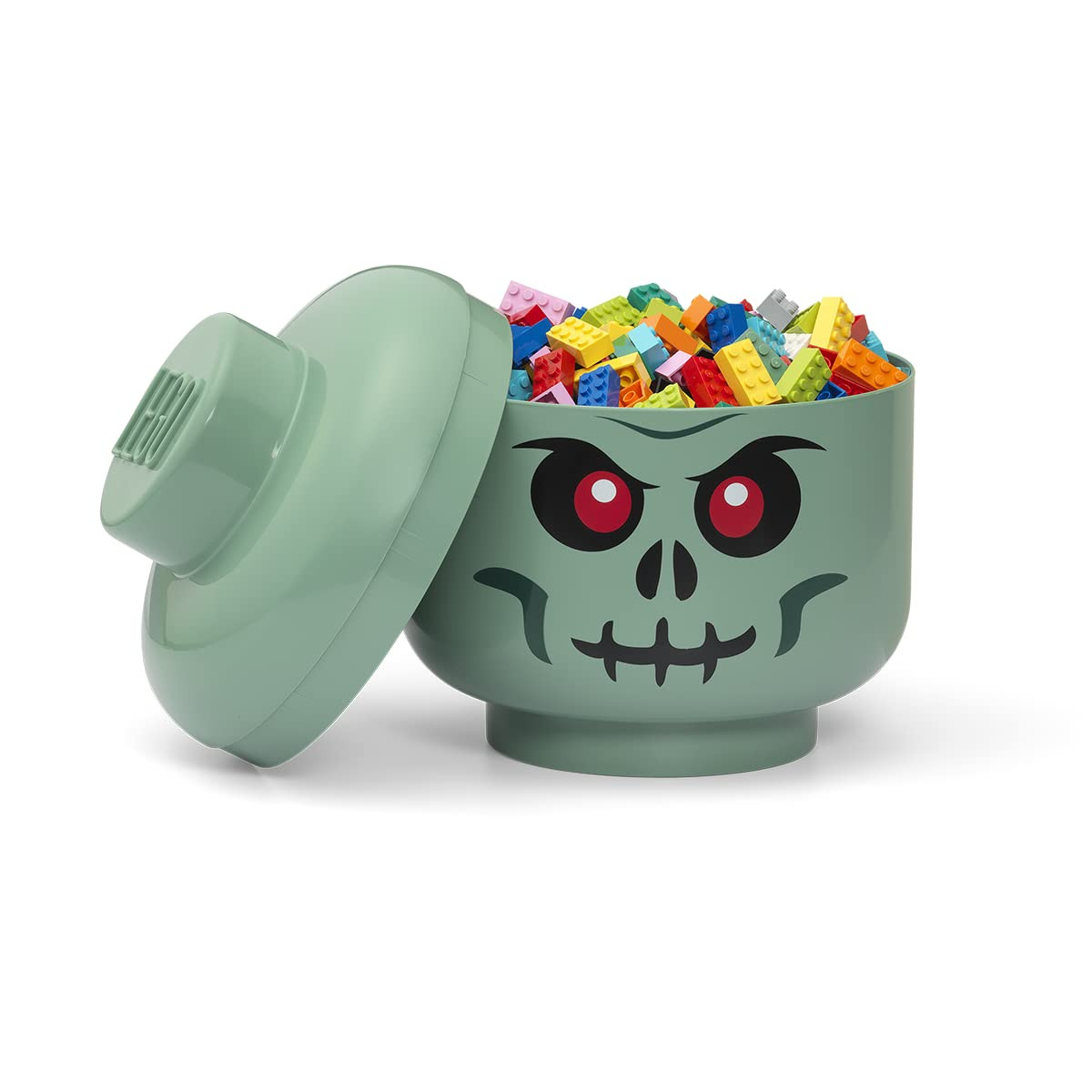 LEGO Iconic Storage Head Large, Stackable Storage Box, 8,5 L, Sand Green, Green Skeleton… | Amazon (US)