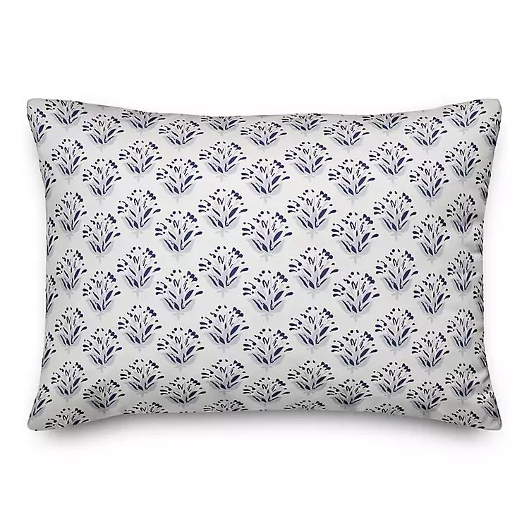 Floral Blue Outdoor Pillow | Kirkland's Home