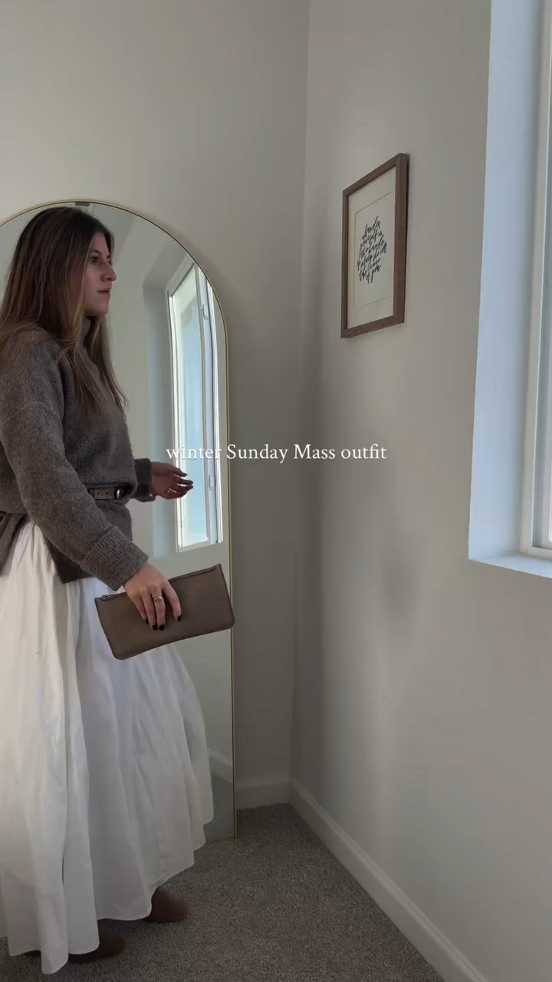 I’ve been rotating this formula for winter mass outfits and loving it. It’s so effortless yet elevated— a chunky sweater, either a poplin or silk maxi skirt, boots, fun belt, and chunky gold accessories. 

Comment LINKS if you want outfit details!