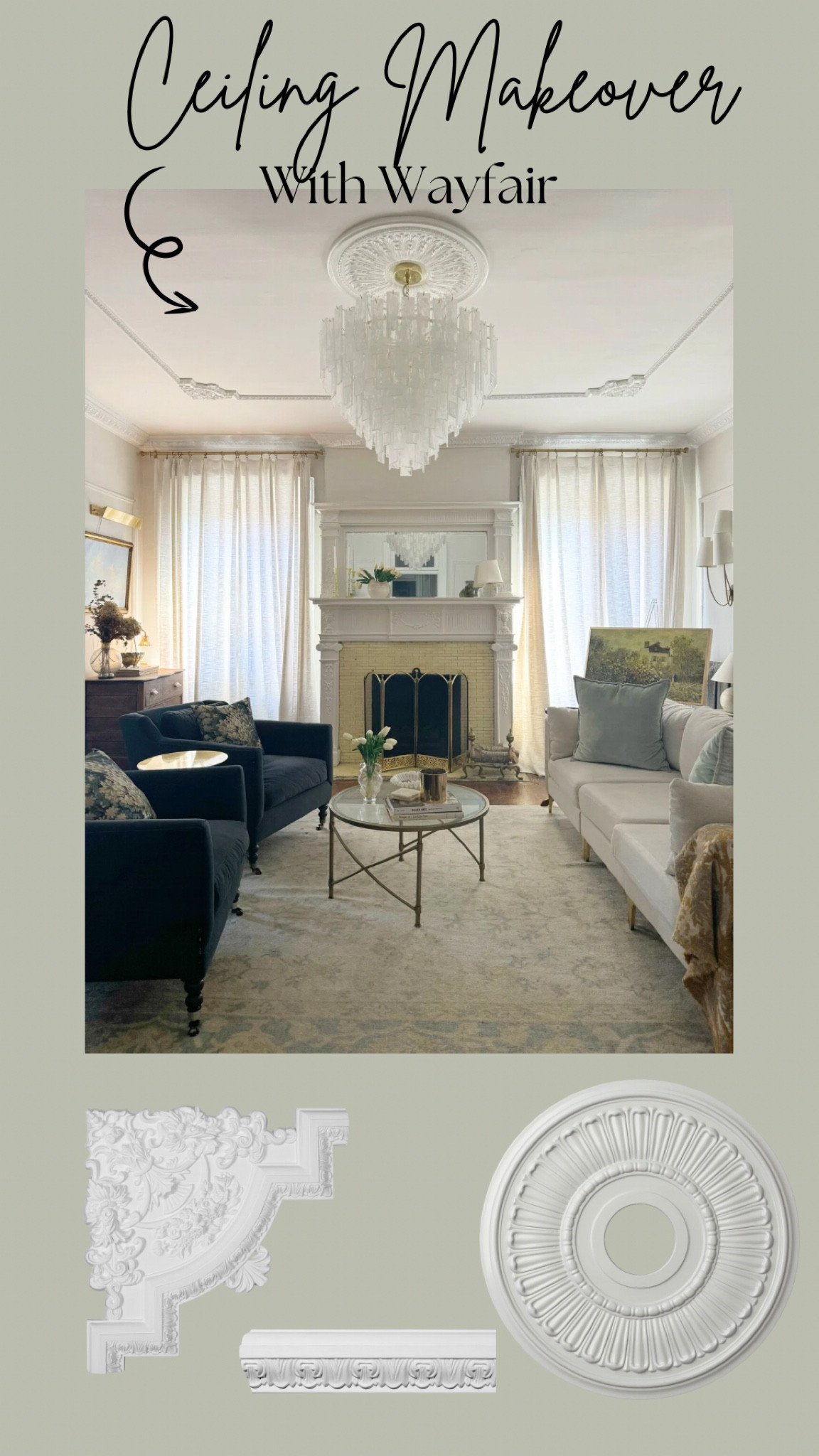 Ceiling molding from #Wayfair #wayfairpartner #ad 

#LTKHome #LTKxWayfair