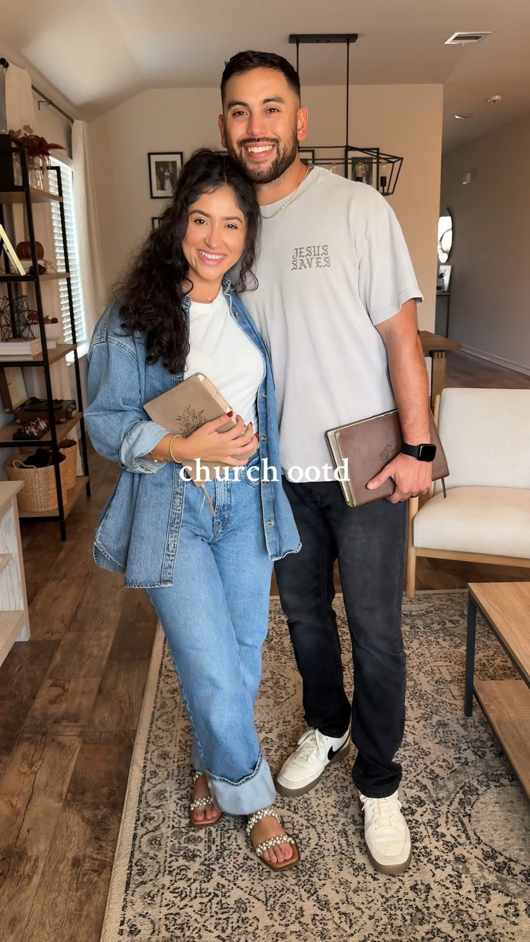 Church ootd, wearing a 4 petite in jeans and small in jean oversized shirt 

#LTKPetite #LTKSaleAlert #LTKStyleTip