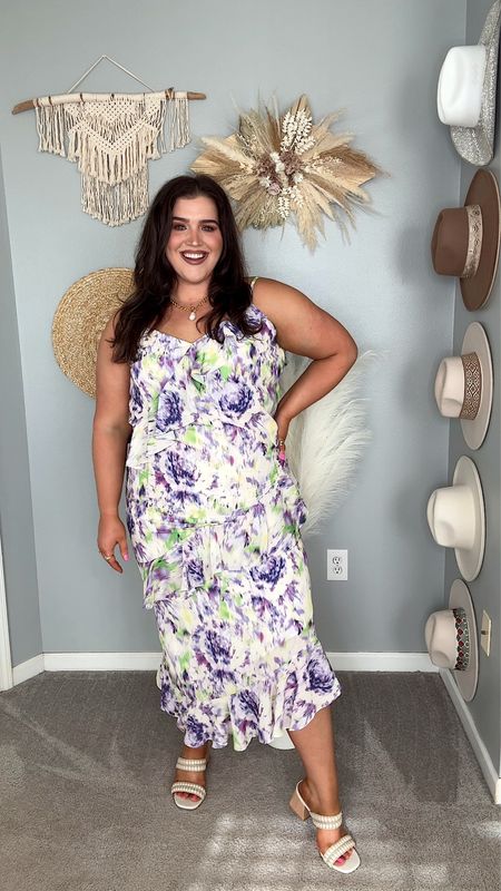 Affordable Walmart Spring maxi dress 👗🌿💜 Ruffle tiered slip dress. Great option for Easter 🐣 + Spring garden wedding outfit. Wearing an XL but need an XXL - fabric has no stretch

#LTKstyletip #LTKplussize #LTKSeasonal