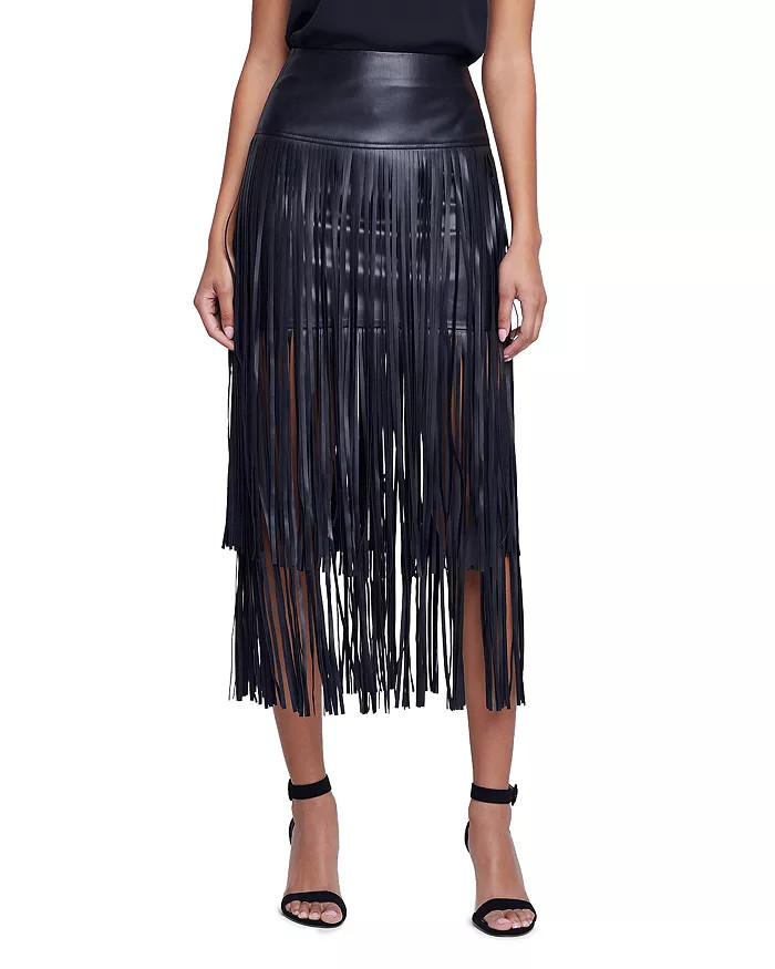 Karolina Tiered Fringe Midi Skirt | Bloomingdale's (US)