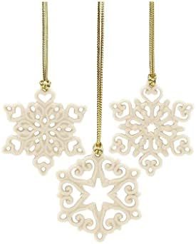 Lenox Mini Snowflake 3-Piece Ornament Set, 0.10 LB, Ivory | Amazon (US)