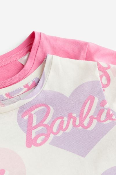 2-pack Long-sleeved Jersey Tops - Pink/Barbie - Kids | H&M US | H&M (US + CA)