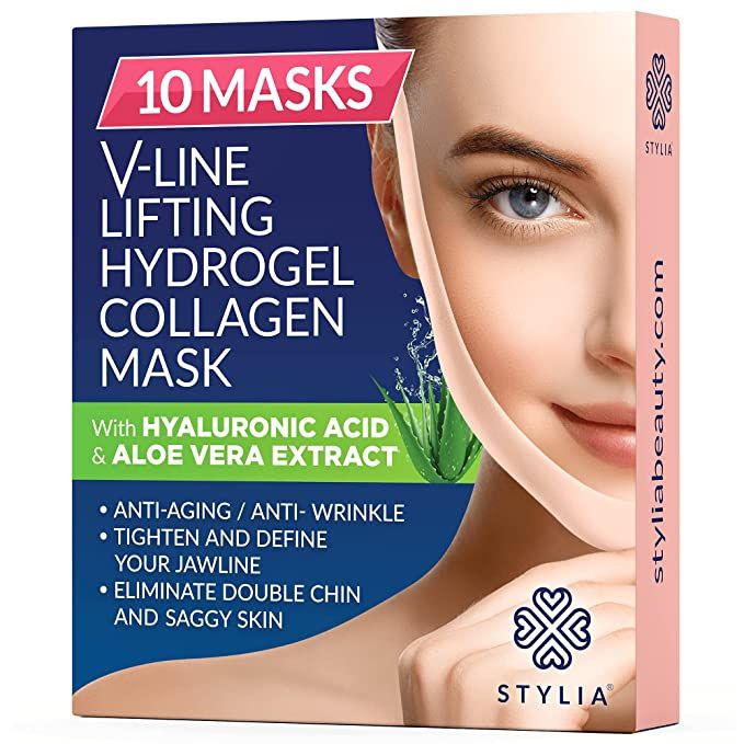 10 Piece V Line Shaping Face Masks – Double Chin Reducer - Lifting Hydrogel Collagen Mask with ... | Amazon (US)