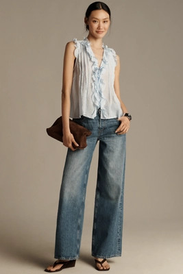 By Anthropologie Sleeveless Ruffle Top | Anthropologie (US)