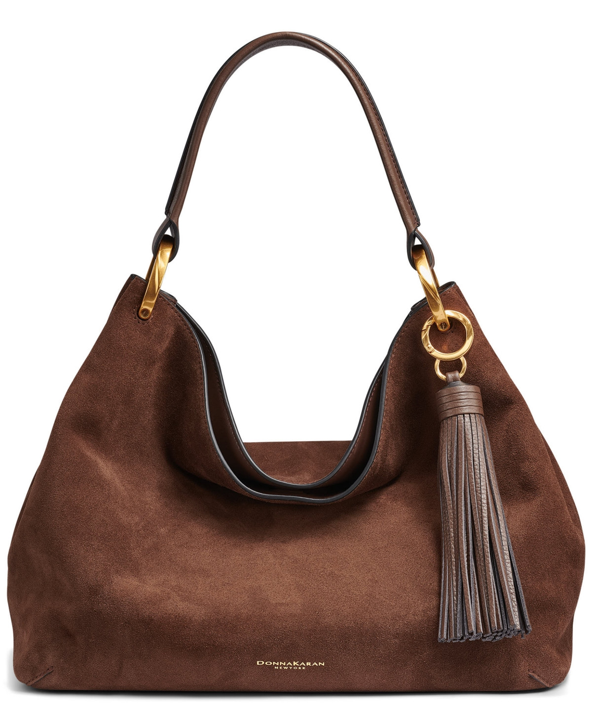 Donna Karan New York Glenwood Leather Extra-Large Shoulder Handbag - Chocolate | Macy's