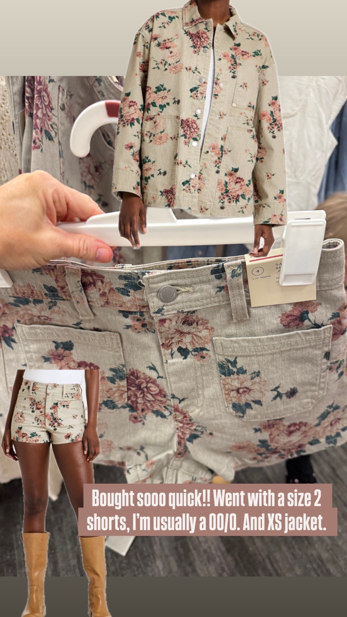 Floral denim is trending!! Love these. Size up in the shorts. Jacket is very oversized, went with an XS  

#LTKNYFW #LTKBeauty #LTKSeasonal