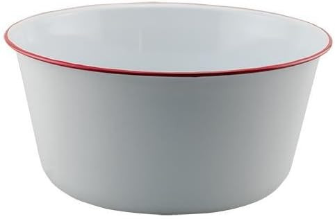 Vintage Style White Enamel Mixing Bowl with Red Trim | Amazon (US)