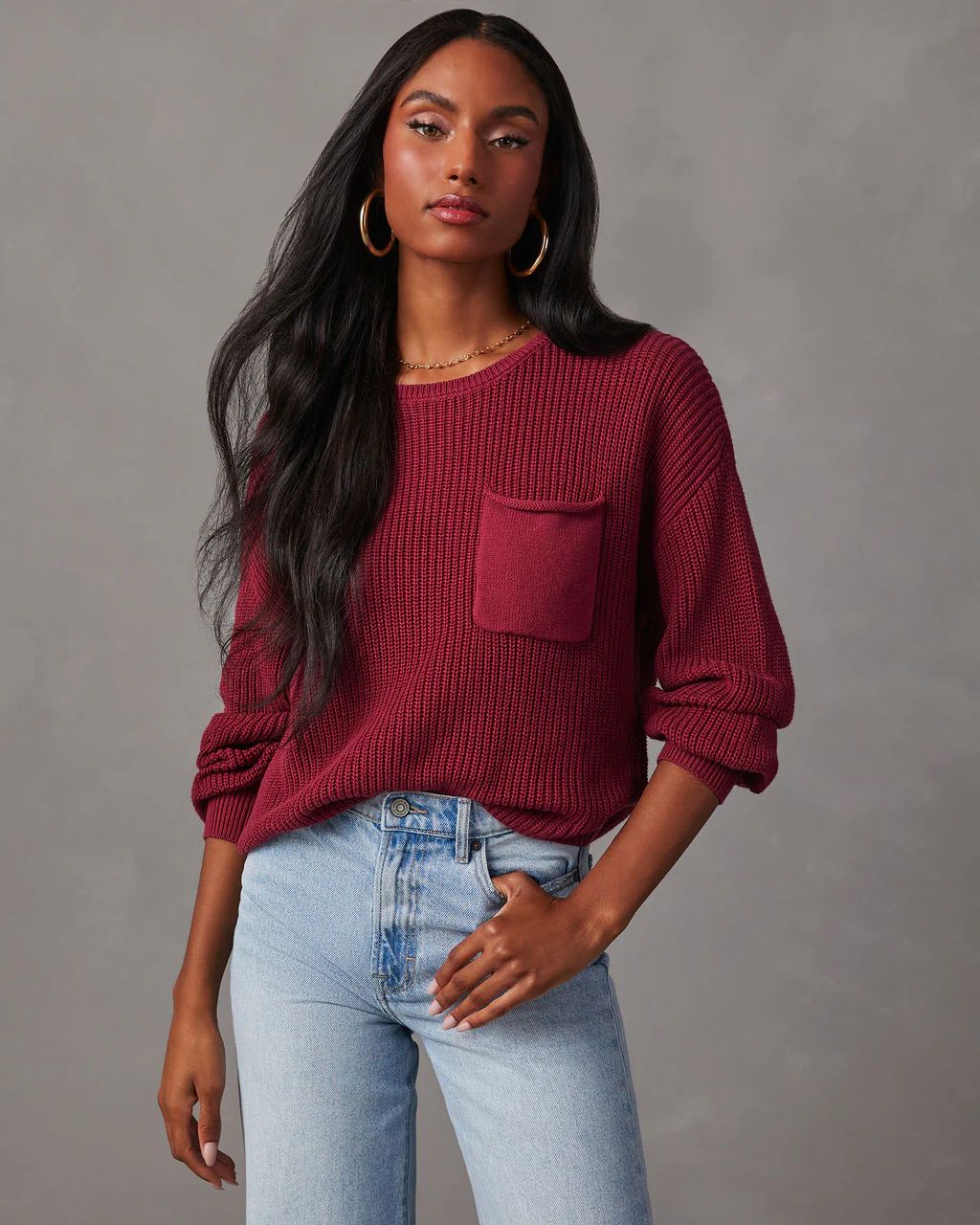 Kerry Relaxed Long Sleeve Sweater Top | VICI Collection
