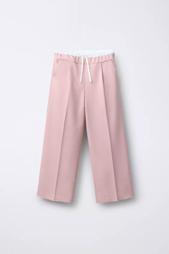 WIDE LEG DOUBLE WAISTBAND PANTS | Zara US
