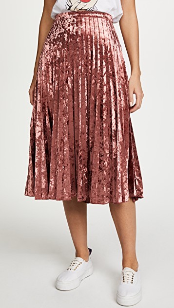 Pleated Velvet Skirt | Shopbop