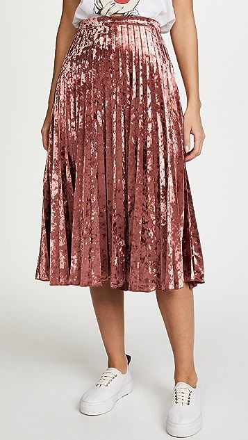 Pleated Velvet Skirt | Shopbop