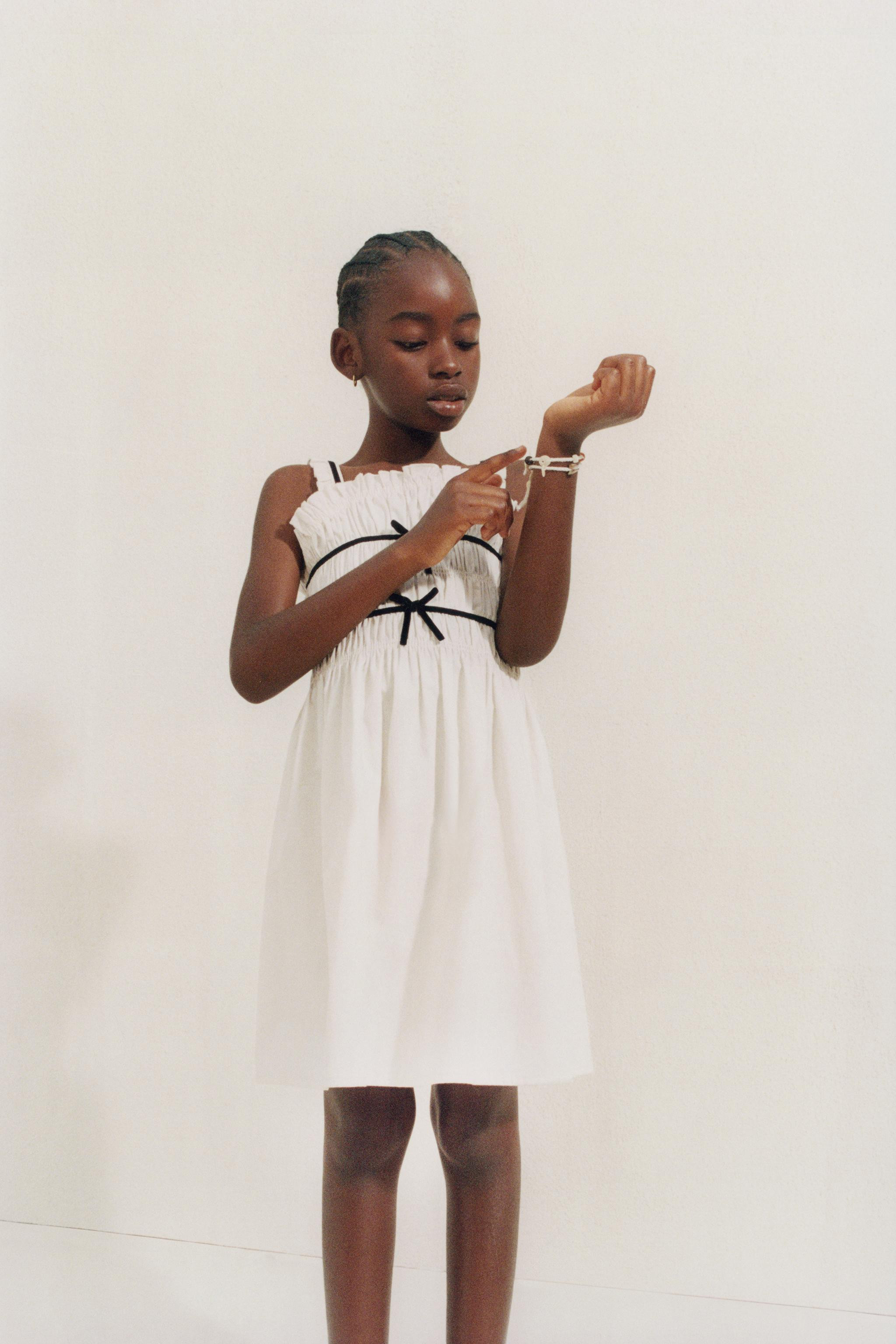 CONTRAST PIPING BOW DRESS | Zara US