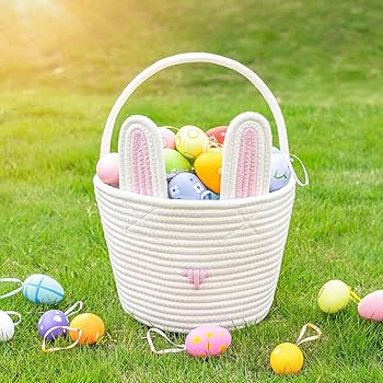 CubesLand Easter Baskets for Kids - Empty 2-Piece Set with Handle, Easter Egg Hunt Basket & Candy... | Amazon (US)