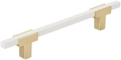 Urbanite 5-1/16 in (128 mm) Center-to-Center Brushed Gold/White Cabinet Pull | Amazon (US)