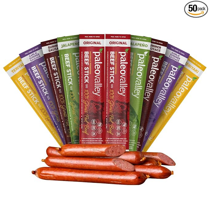 Paleovalley 100% Grass Fed Beef Sticks - Delicious Gluten Free Beef Snack - High Protein Keto Fri... | Amazon (US)