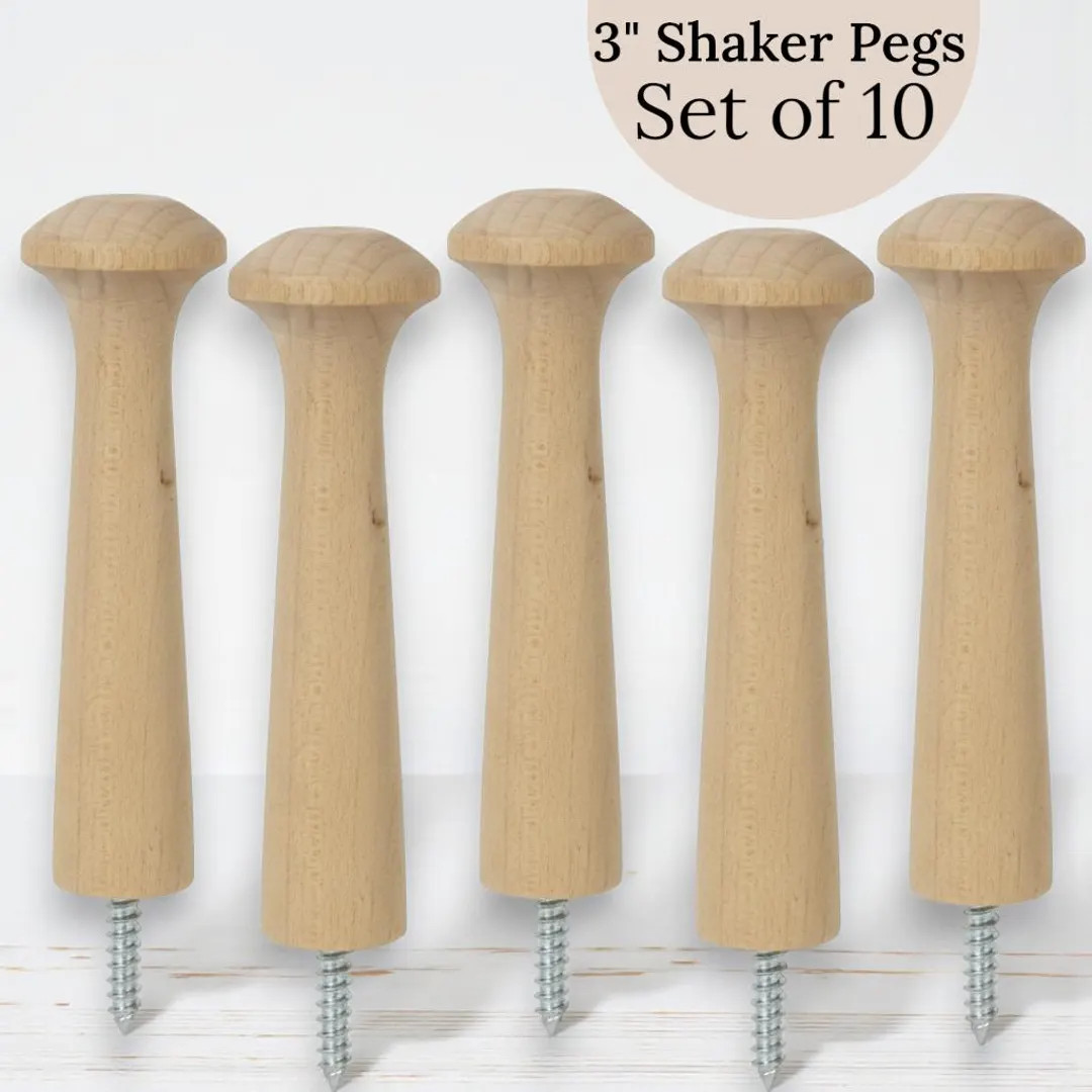 3 Inch Shaker Pegs With Screw Wood Coat Hanger DIY Shaker Peg Rack Hanger  Jacket Rack Entryway R... | Etsy (US)