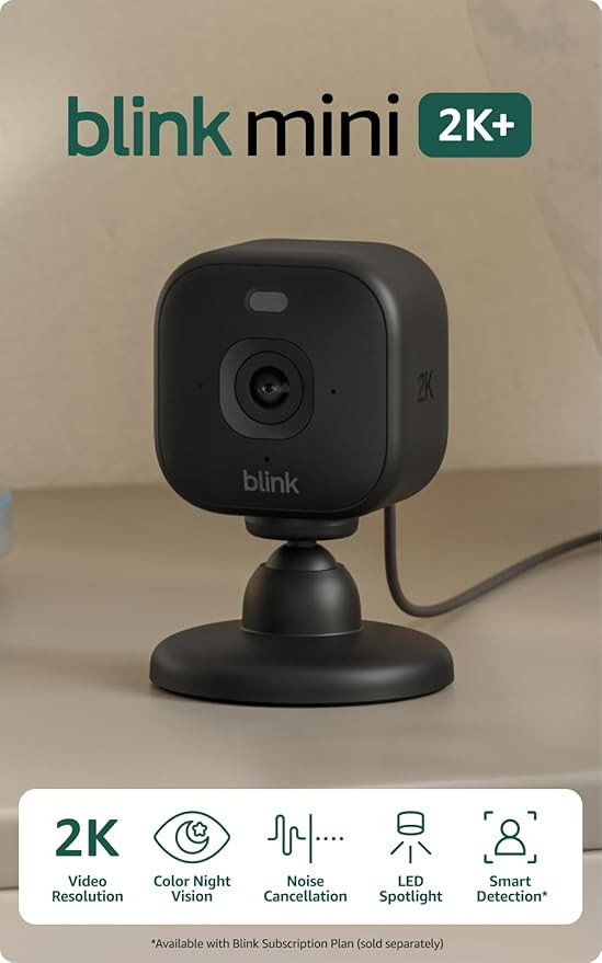 Blink Mini 2K+ (newest model) – Plug-in Home & Pet Indoor Security Camera with 2K video resolut... | Amazon (US)
