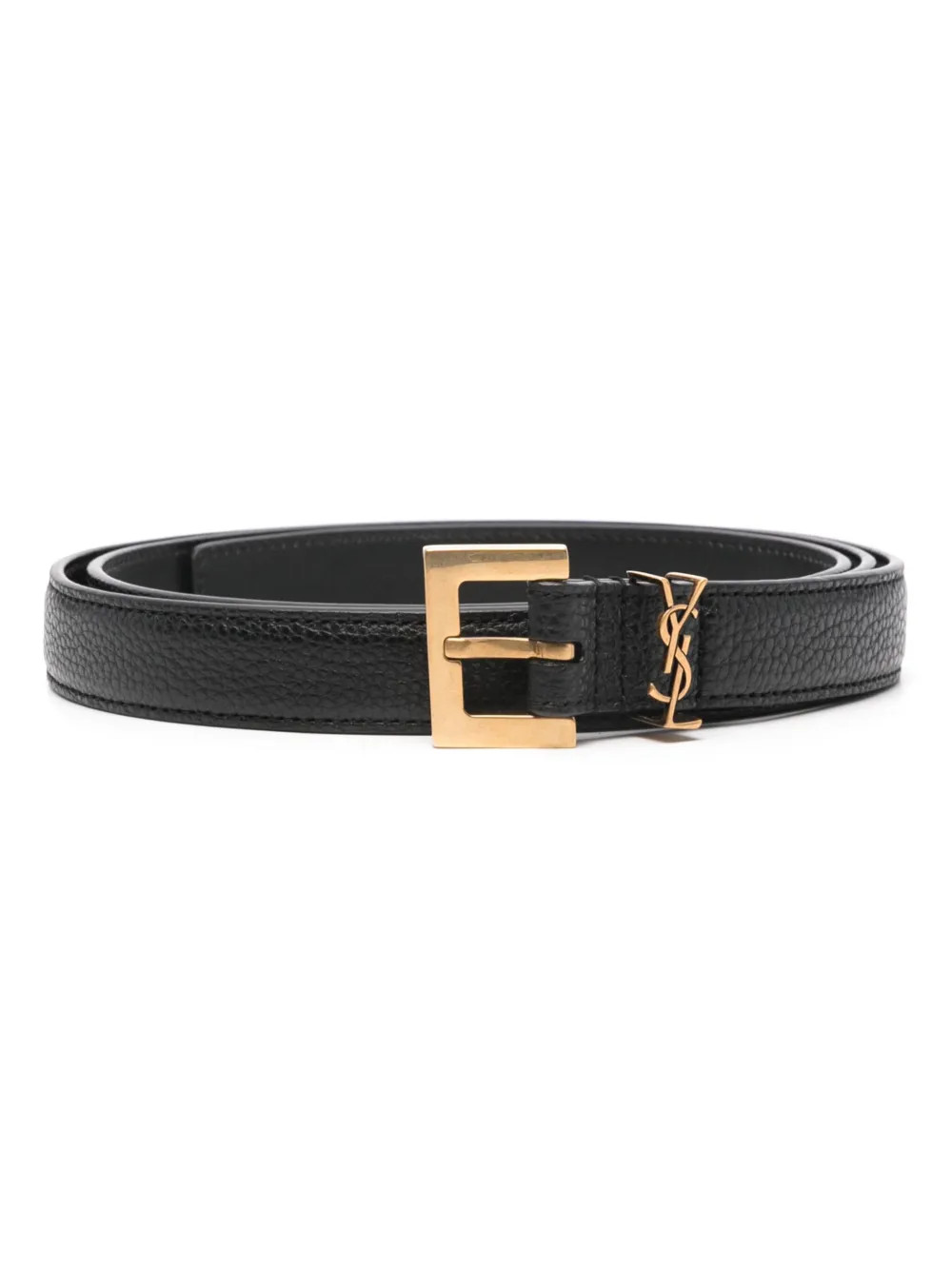 Saint Laurent Schmaler Cassandre Gürtel | Schwarz | FARFETCH DE | Farfetch Global