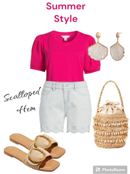 Cute Jean scalloped hem shirts with puffed pink top. Tops comes in white as well

Bag & sandals from Target. 

#summeroutfit
#jeanshorts
#targetfadhion
#sandals

Follow my shop @417bargainfindergirl on the @shop.LTK app to shop this post and get my exclusive app-only content!

#liketkit #LTKitbag #LTKfindsunder50 #LTKshoecrush
@shop.ltk
https://liketk.it/4GowS

#LTKmidsize #LTKtravel #LTKitbag