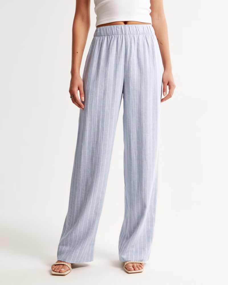 Women's Linen-Blend Pull-On Pant | Women's | Abercrombie.com | Abercrombie & Fitch (US)