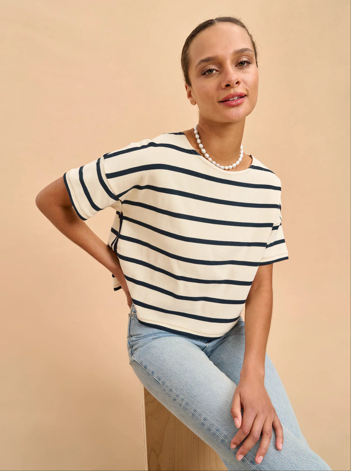 Short Sleeve Breton Tee | La Ligne