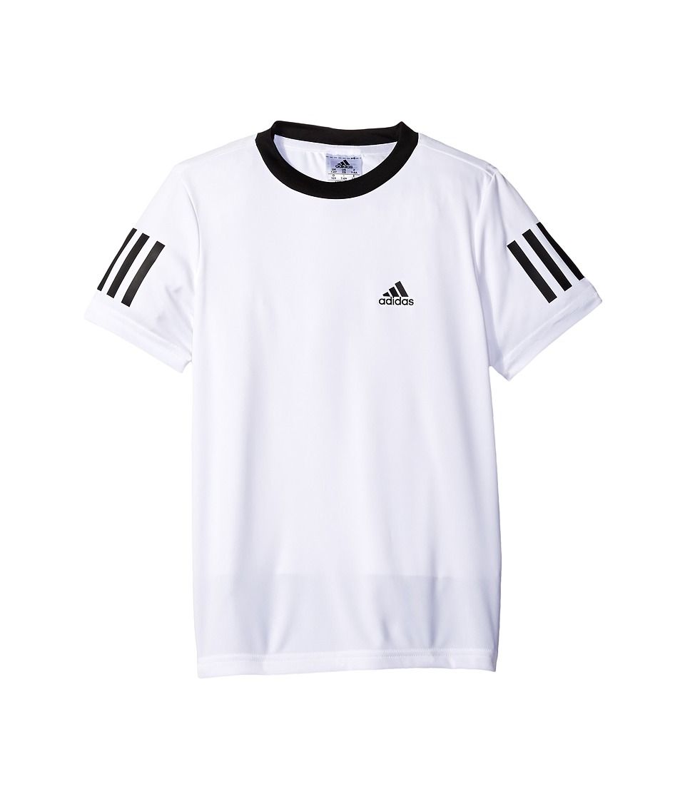 adidas Kids - Club Tee (Little Kids/Big Kids) (White/Black) Boy's Short Sleeve Pullover | Zappos