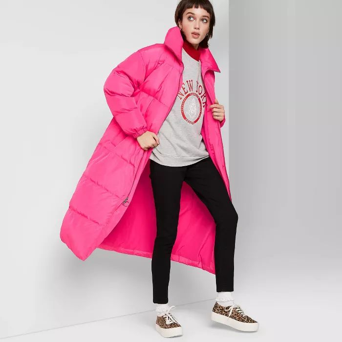 Women's Long Sleeve Zip-Up Puffer Jacket - Wild Fable™ Pink | Target