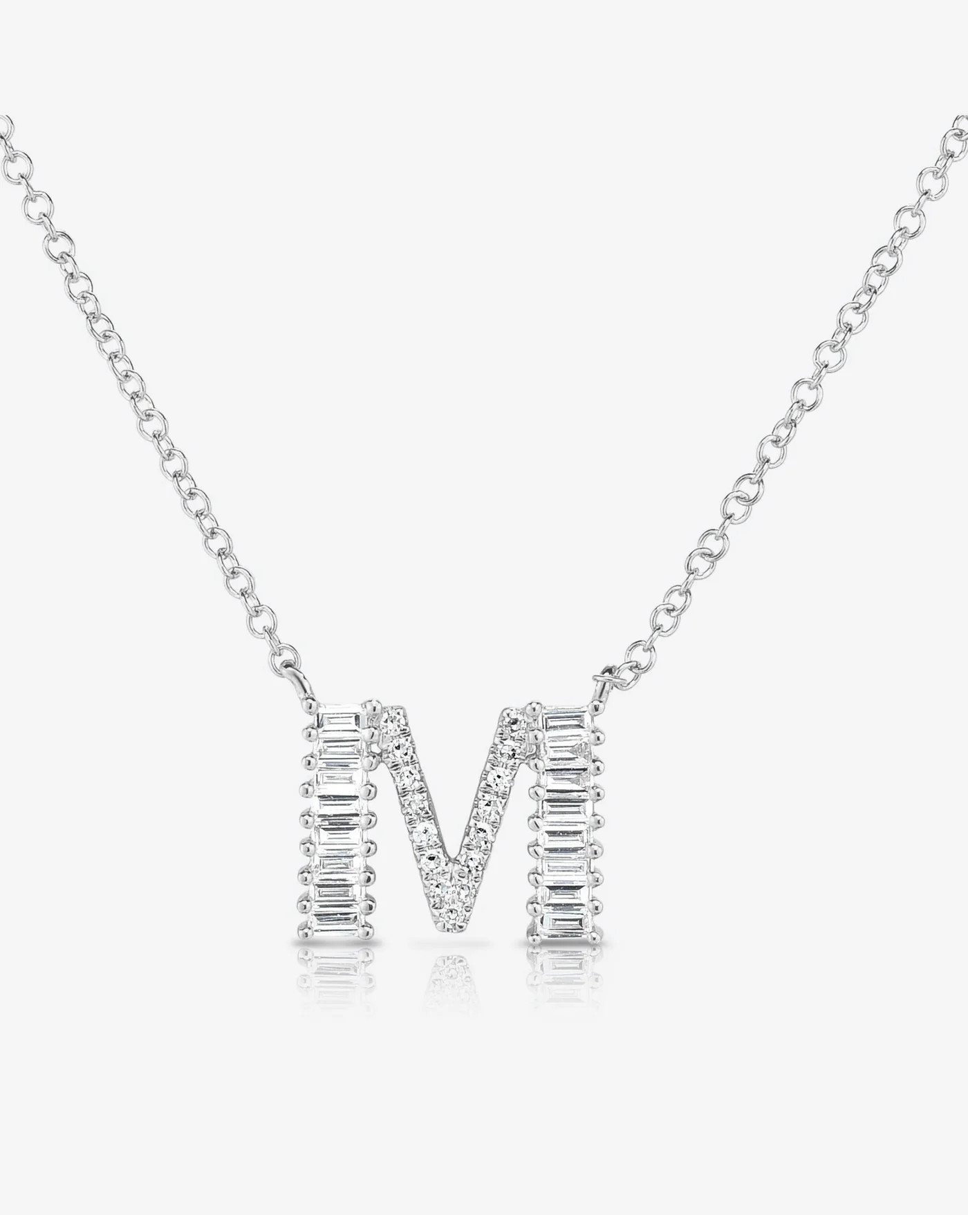 Baguette + Pavé Initial Necklace | Ring Concierge