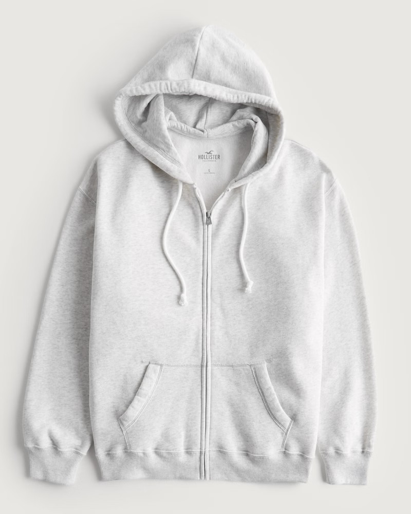 Feel Good Oversized Zip-Up Hoodie | Hollister (US)