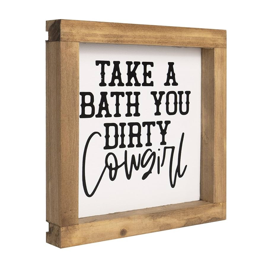 flangairy Western Bathroom Decor Wall Art Take A Bath You Dirty Cowgirl Wooden Sign Farmhouse Res... | Amazon (CA)